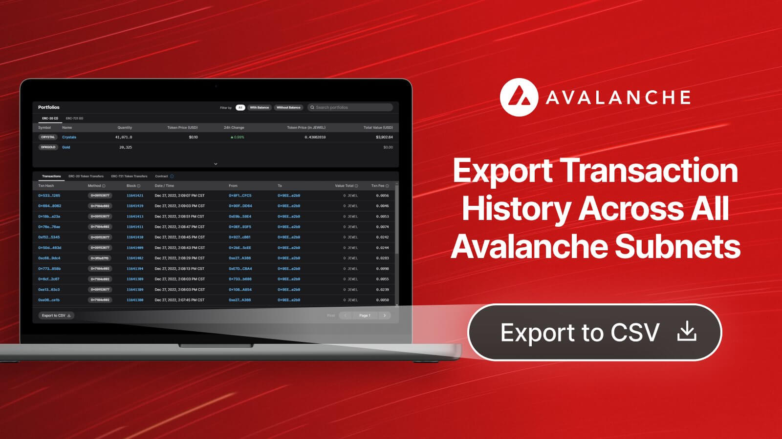 Export transaction history across all Subnets